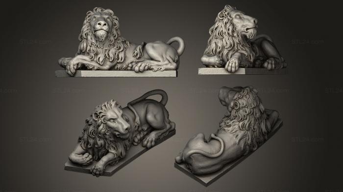Статуэтки львы тигры сфинксы (Лев справа, STKL_0070) 3D модель для ЧПУ станка